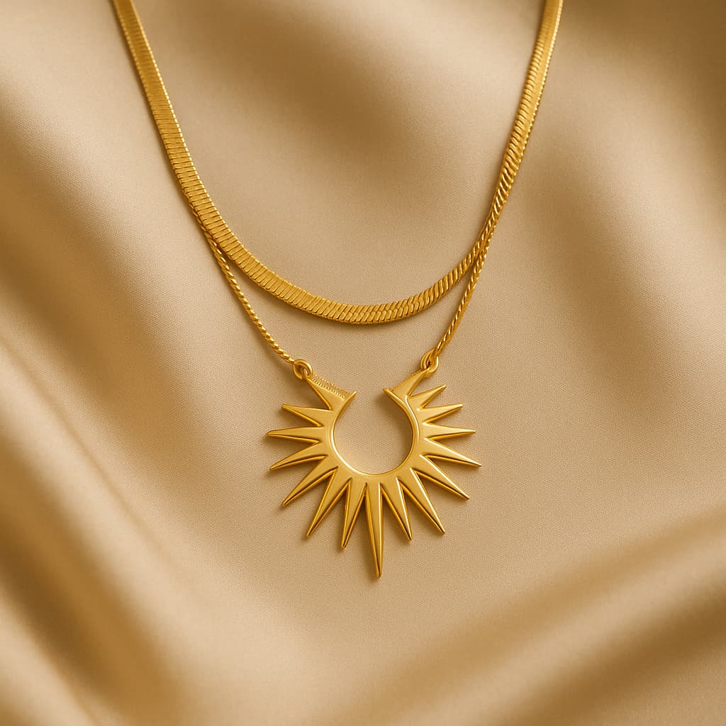 Sunlit Neckpiece - 18 K Gold Plated