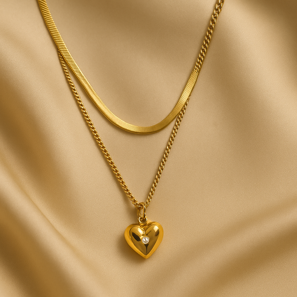 Heartsie Neckpiece - 18 K Gold Plated