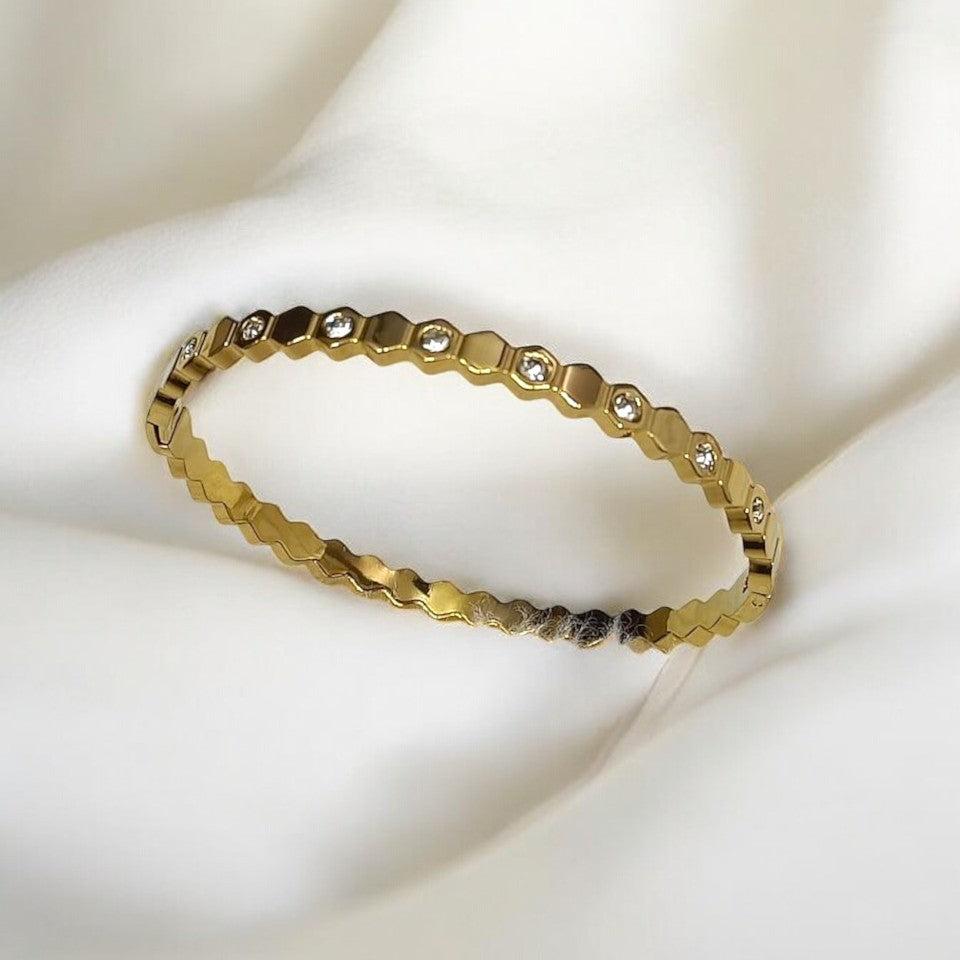 Aura Stone Bracelet - 18 K Gold Plated