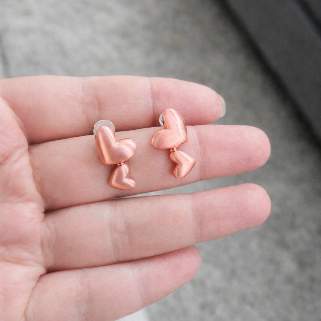 Rose Gleam Earring - 18 K Rose Gold Plated