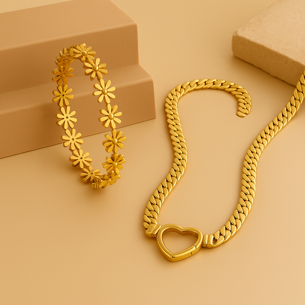 Zinnia Neckpiece and Niora Bracelet Combo Set