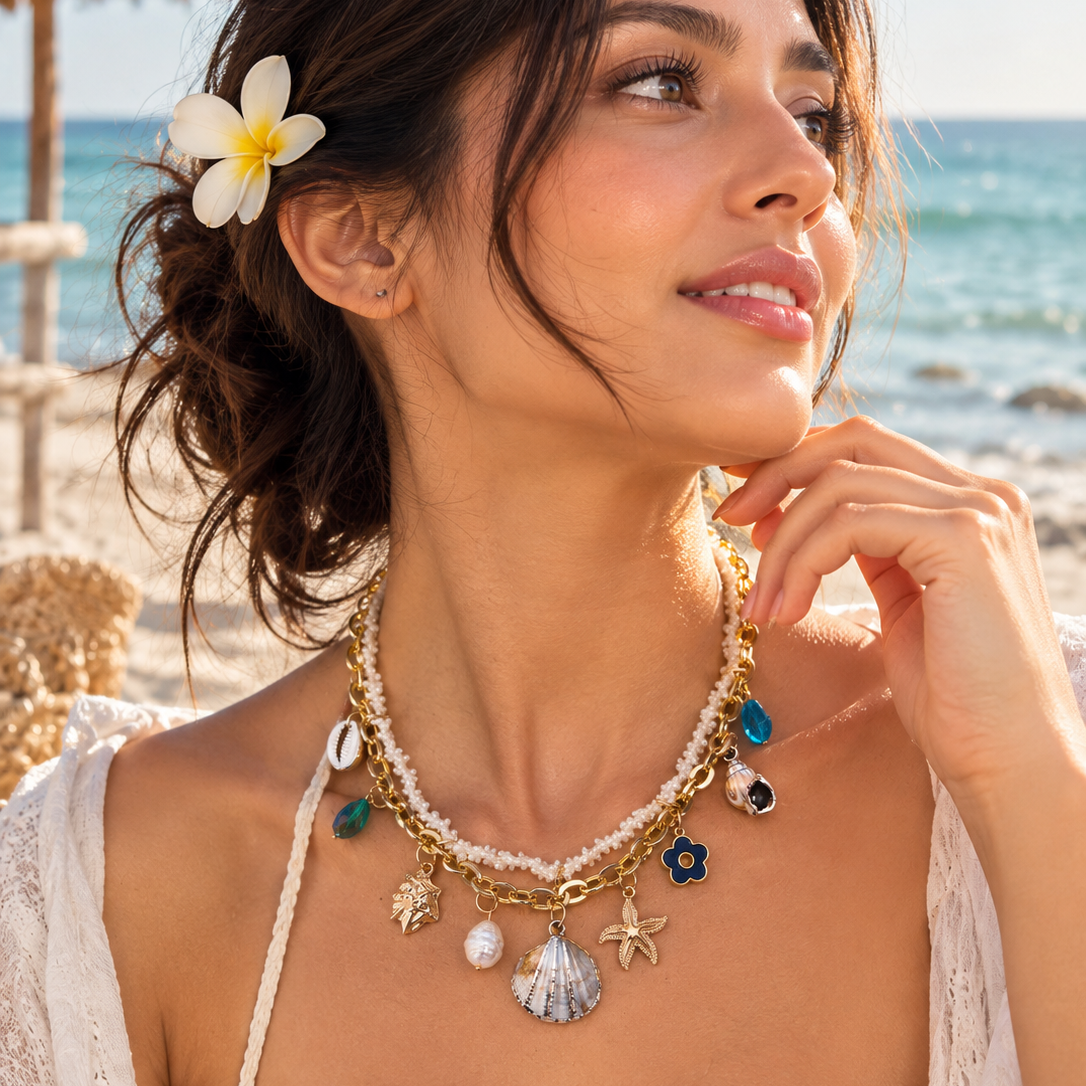 Sun & Sea Neckpiece – 18K Gold Plated