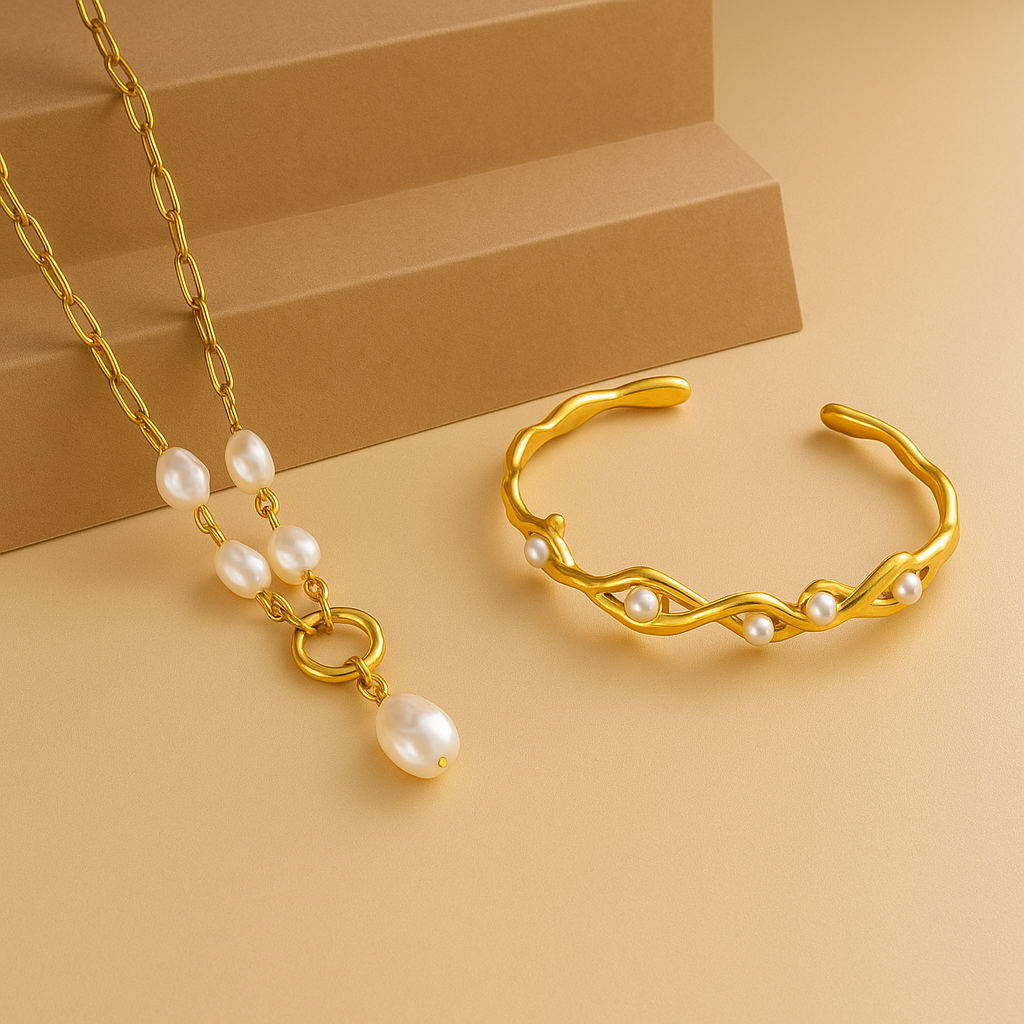 Searella Neckpiece and Majestic Statement Bracelet Combo Set