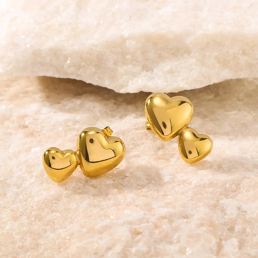 TwinHearts Pendant Set - 18 K Gold Plated