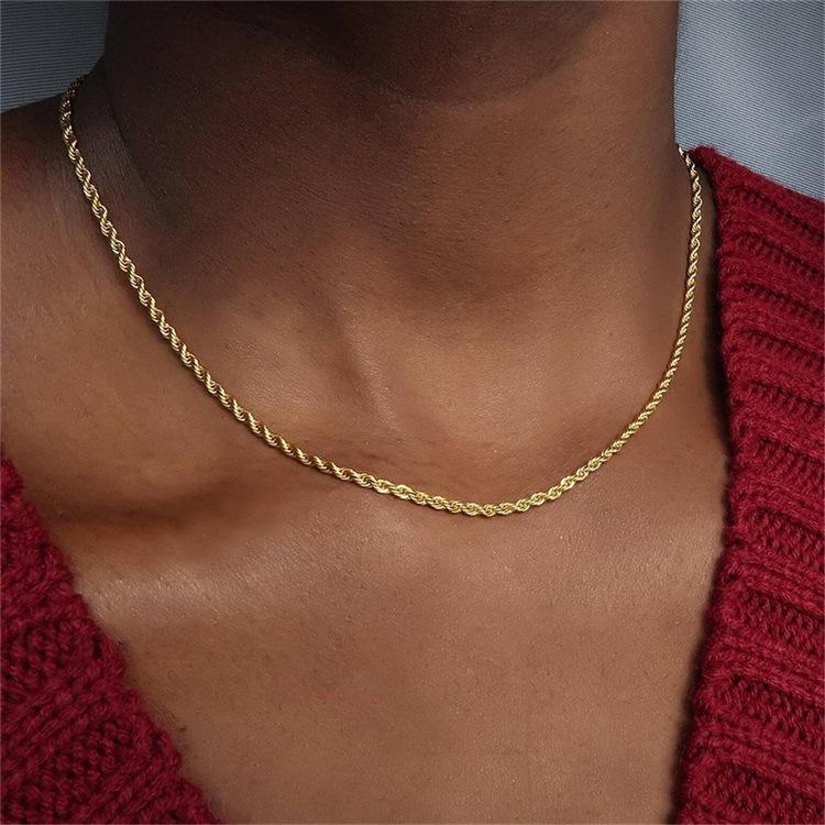 Twisted Rope Chain- 18K Gold Plated