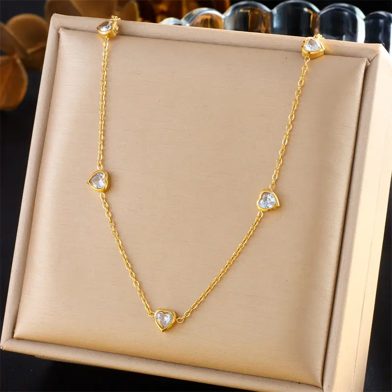 Heartelle Pendant Set - 18 K Gold Plated