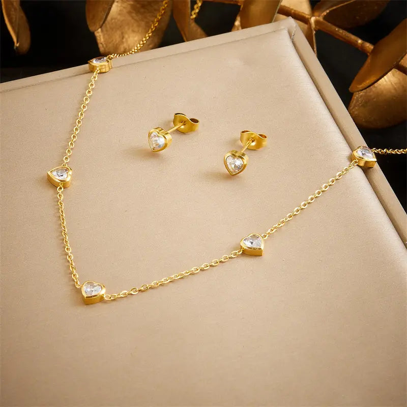 Heartelle Pendant Set - 18 K Gold Plated