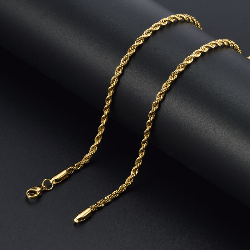 Twisted Rope Chain- 18K Gold Plated
