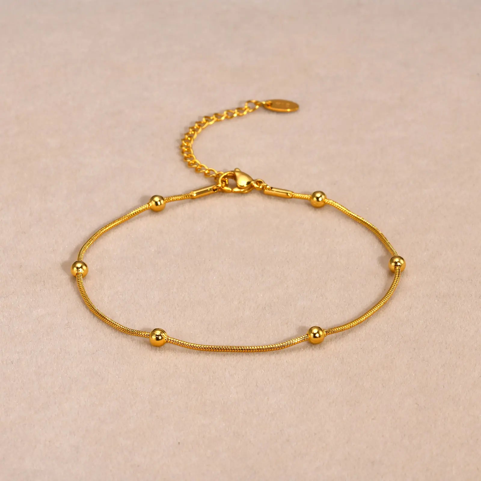 BeadStep Anklet - 18 K Gold Plated