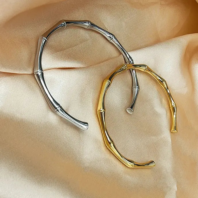 HalfBamboo Bracelet - 18 K Gold Plated