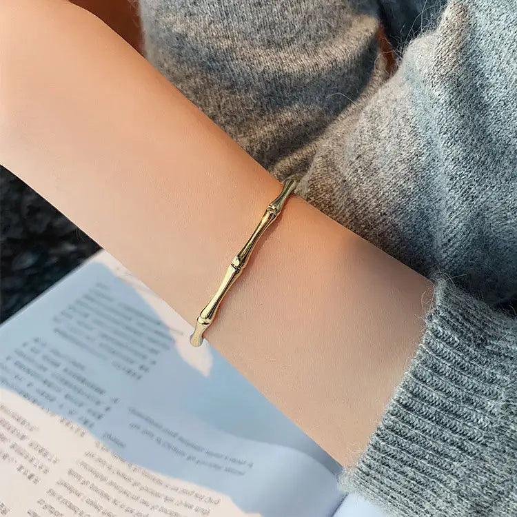 HalfBamboo Bracelet - 18 K Gold Plated
