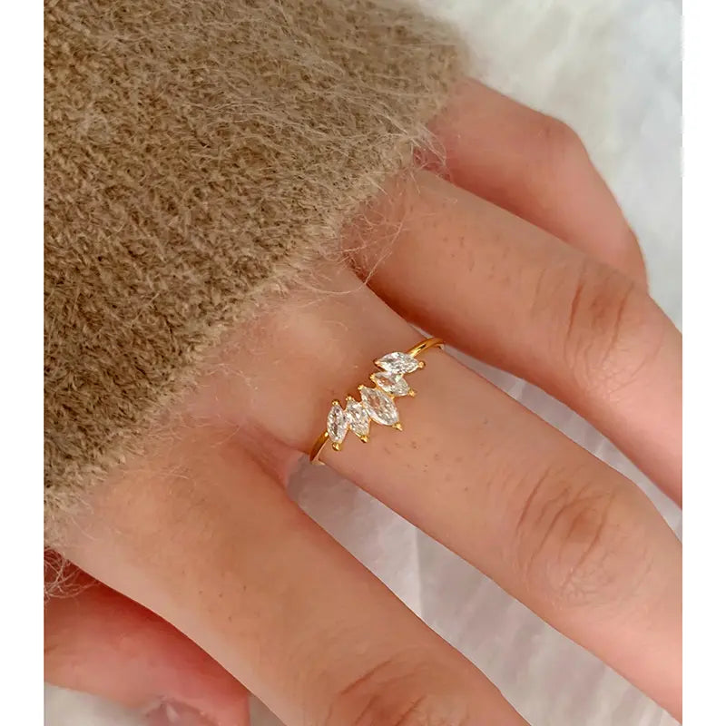 Crown of Affection Ring - 18 K Gold Plated (Adjustable)