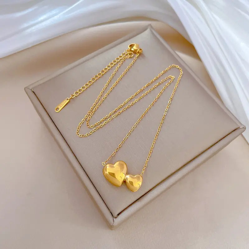 TwinHearts Pendant Set - 18 K Gold Plated