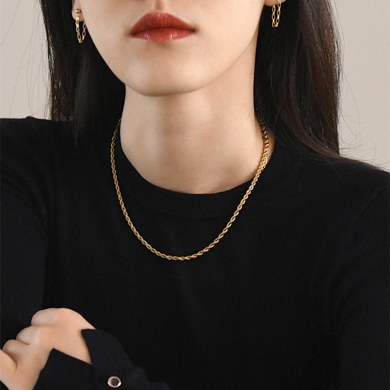 Twisted Rope Chain- 18K Gold Plated