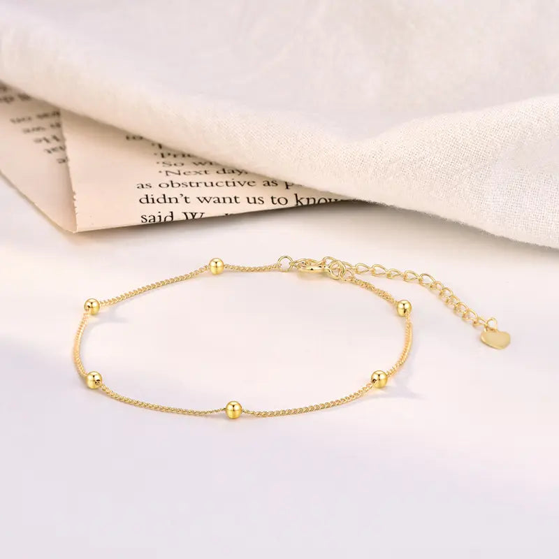 BeadStep Anklet - 18 K Gold Plated