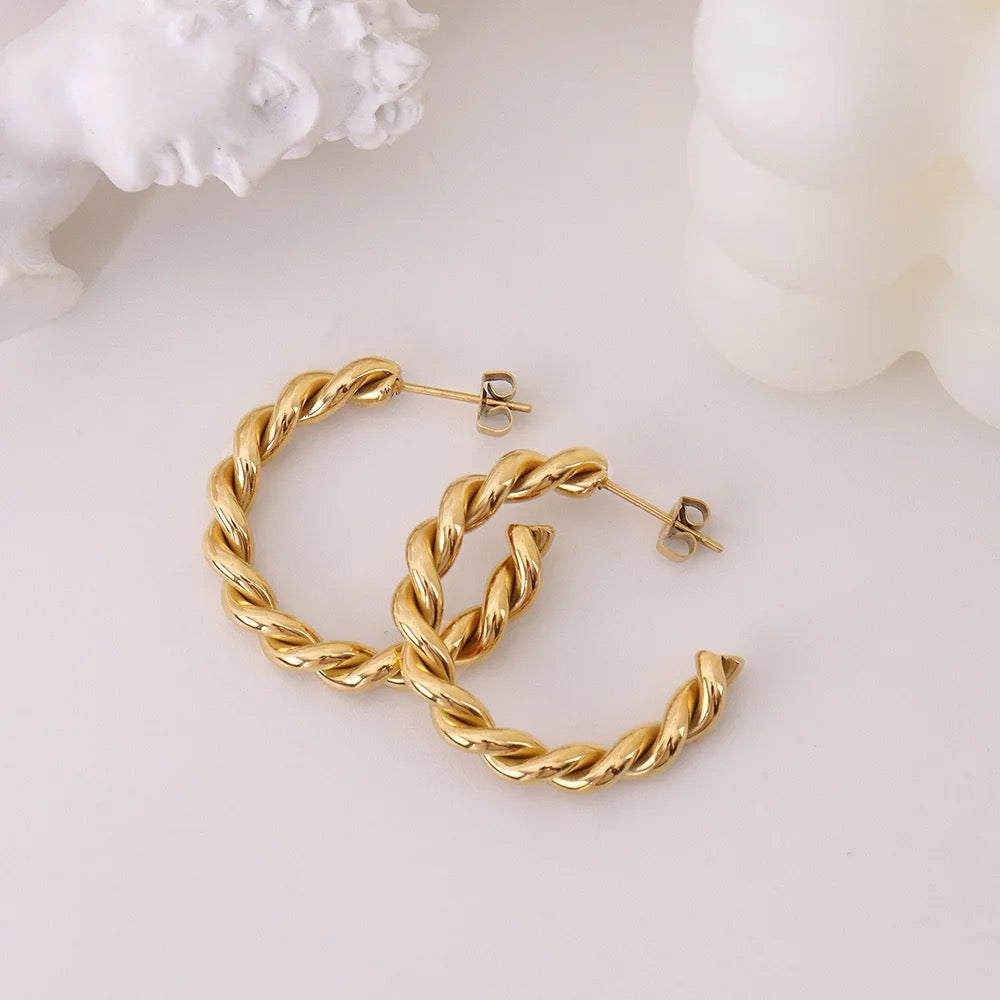 Livia Grace Earring - 18 K Gold and Silver Plated
