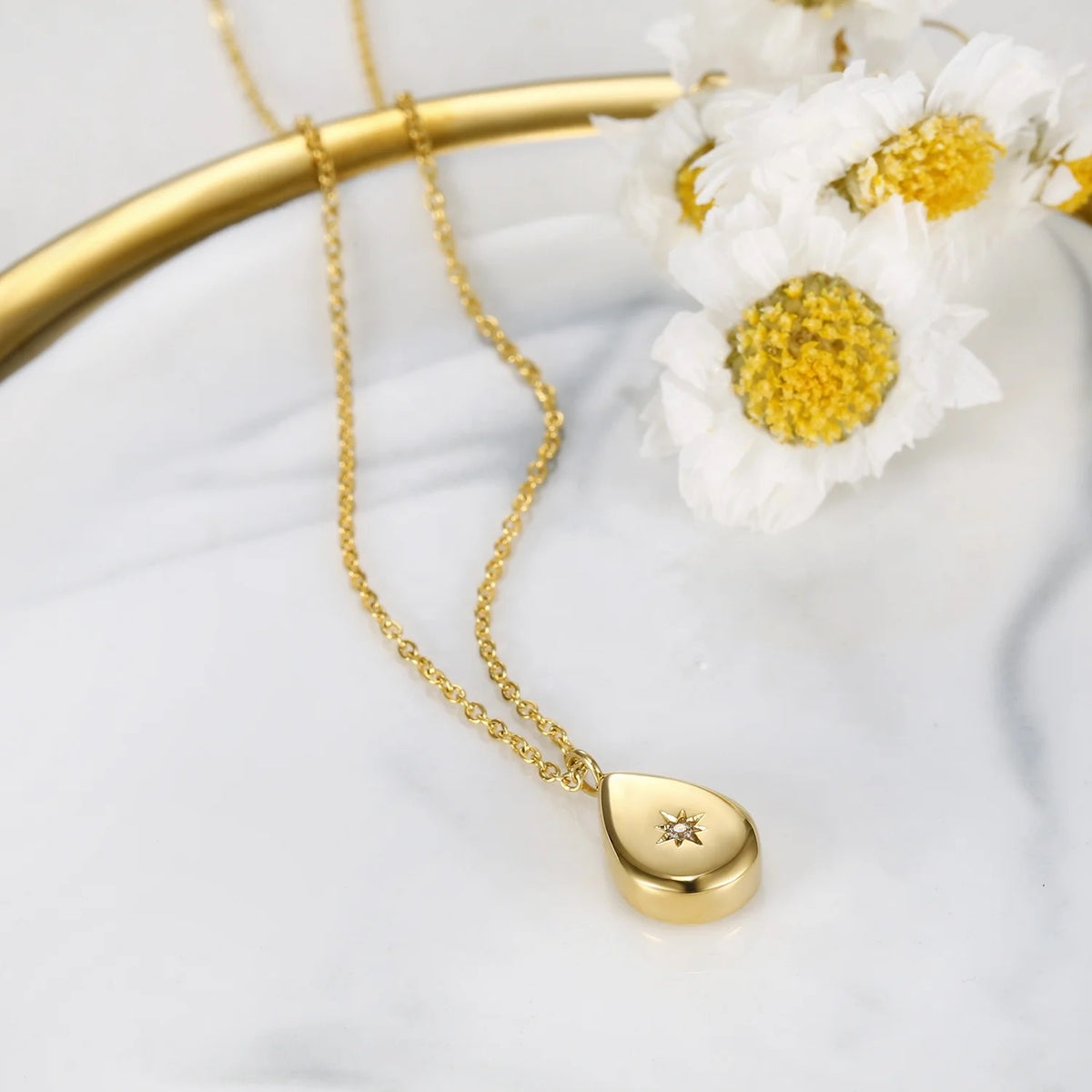 Dew Drop Neckpiece- 18 K Gold Plated