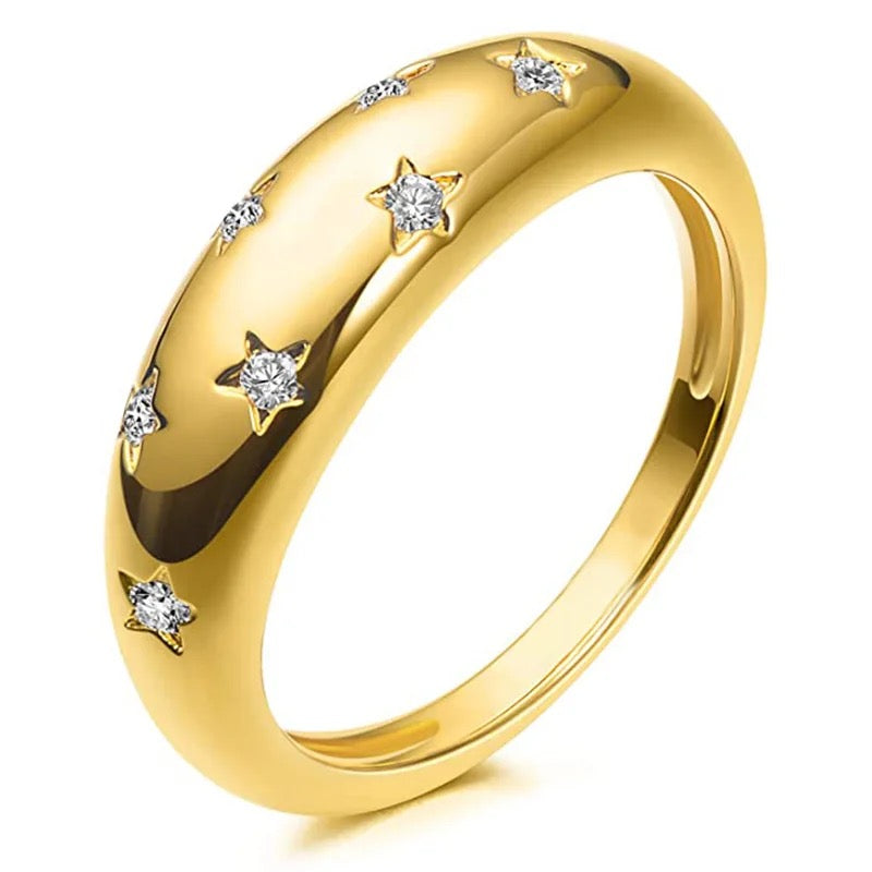 Moonlit Star Band - 18 K Gold Plated