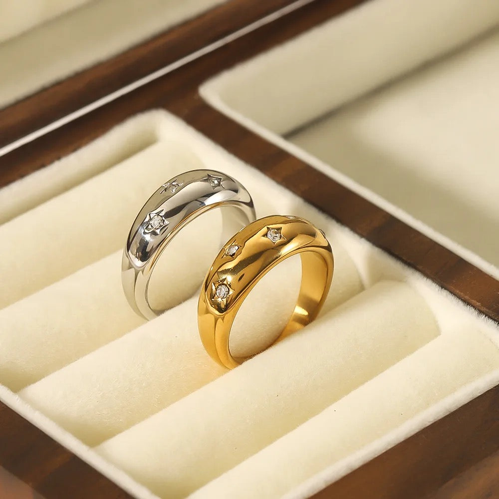 Moonlit Star Band - 18 K Gold Plated
