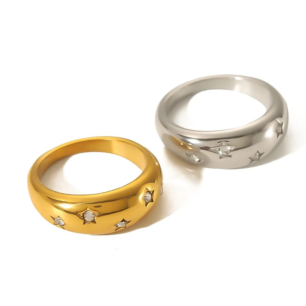 Moonlit Star Band - 18 K Gold Plated