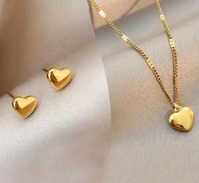 Little Heart Pendant Set - 18 K Gold Plated