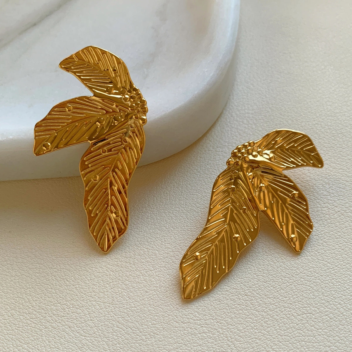 Sandra Rose Earring - 18 K Gold Plated