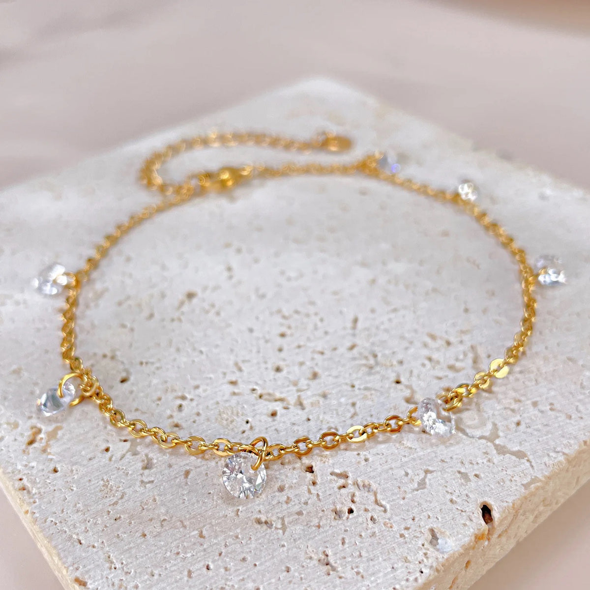 Bare Essence Anklet - 18 K Gold Plated