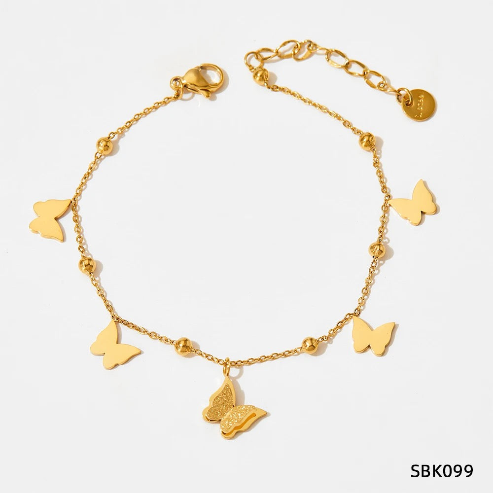 Garden Flutter Anklet- 18 K Gold Plated