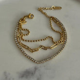 Triple Charm Bracelet - 18 K Gold Plated