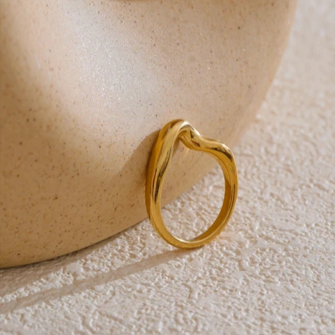 Blue Wave Ring - 18 K Gold Plated