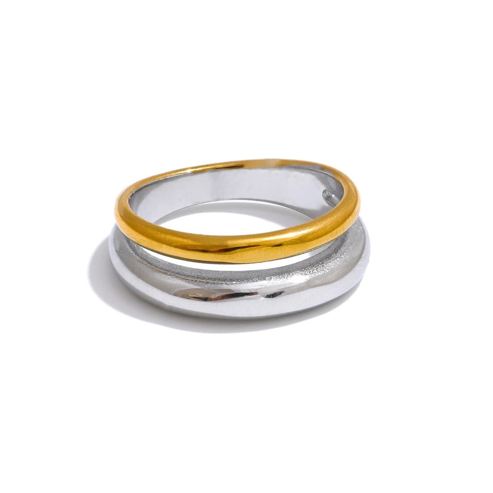 Elara Dual Ring - 18 K Gold Plated