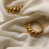 Luna Croissant Band Ring - 18 K Gold Plated