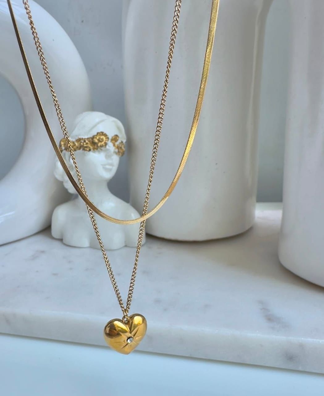 Heartsie Neckpiece - 18 K Gold Plated