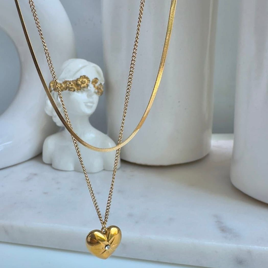 Heartsie Neckpiece - 18 K Gold Plated