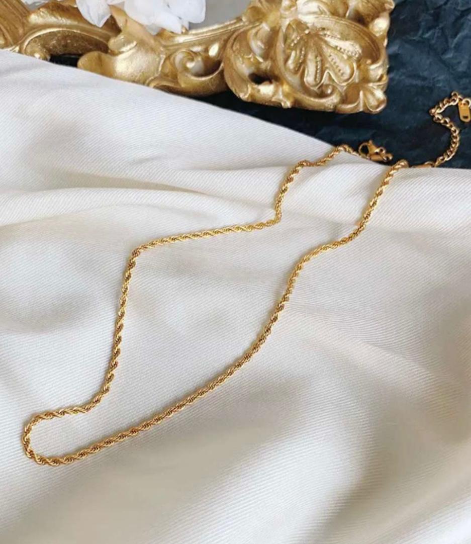 Twisted Rope Chain- 18K Gold Plated