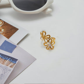 Blossom Ring - 18 K Gold Plated (Adjustable)