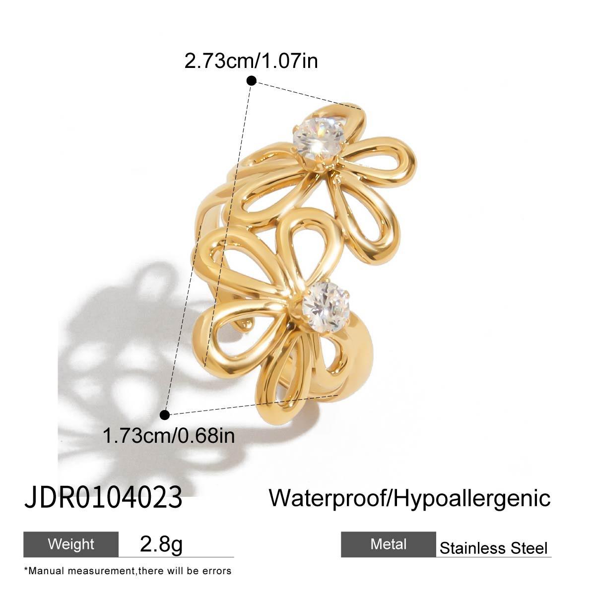 Blossom Ring - 18 K Gold Plated (Adjustable)