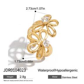 Blossom Ring - 18 K Gold Plated (Adjustable)
