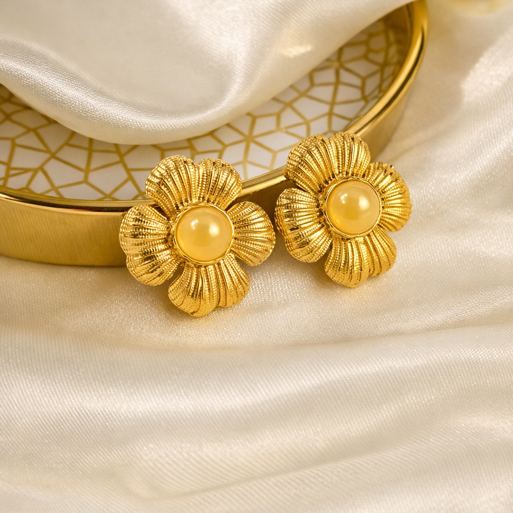 Floral Earring- 18 K Gold Plated