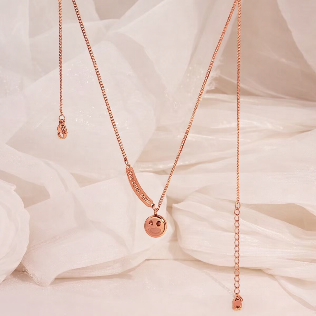 Smile Please Rose Gold Neckpiece - 18 K Gold Plated