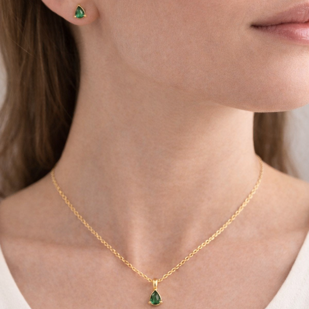 Mini Ray Pendant Set - 18 K Gold Plated
