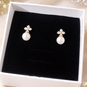 Mini Pearl Studs - 18 K Gold Plated