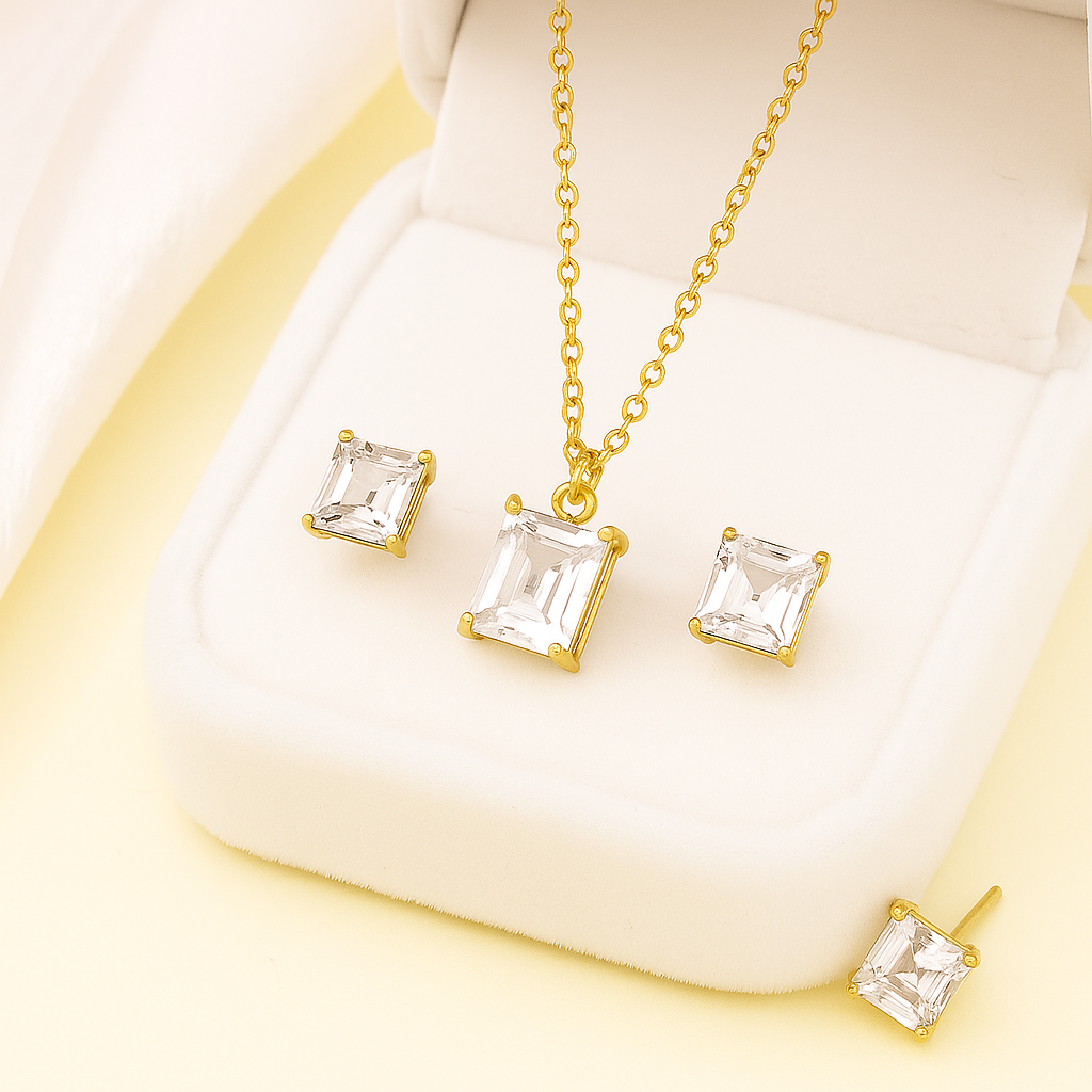 Orvia Pendant Set - 18 K Gold Plated