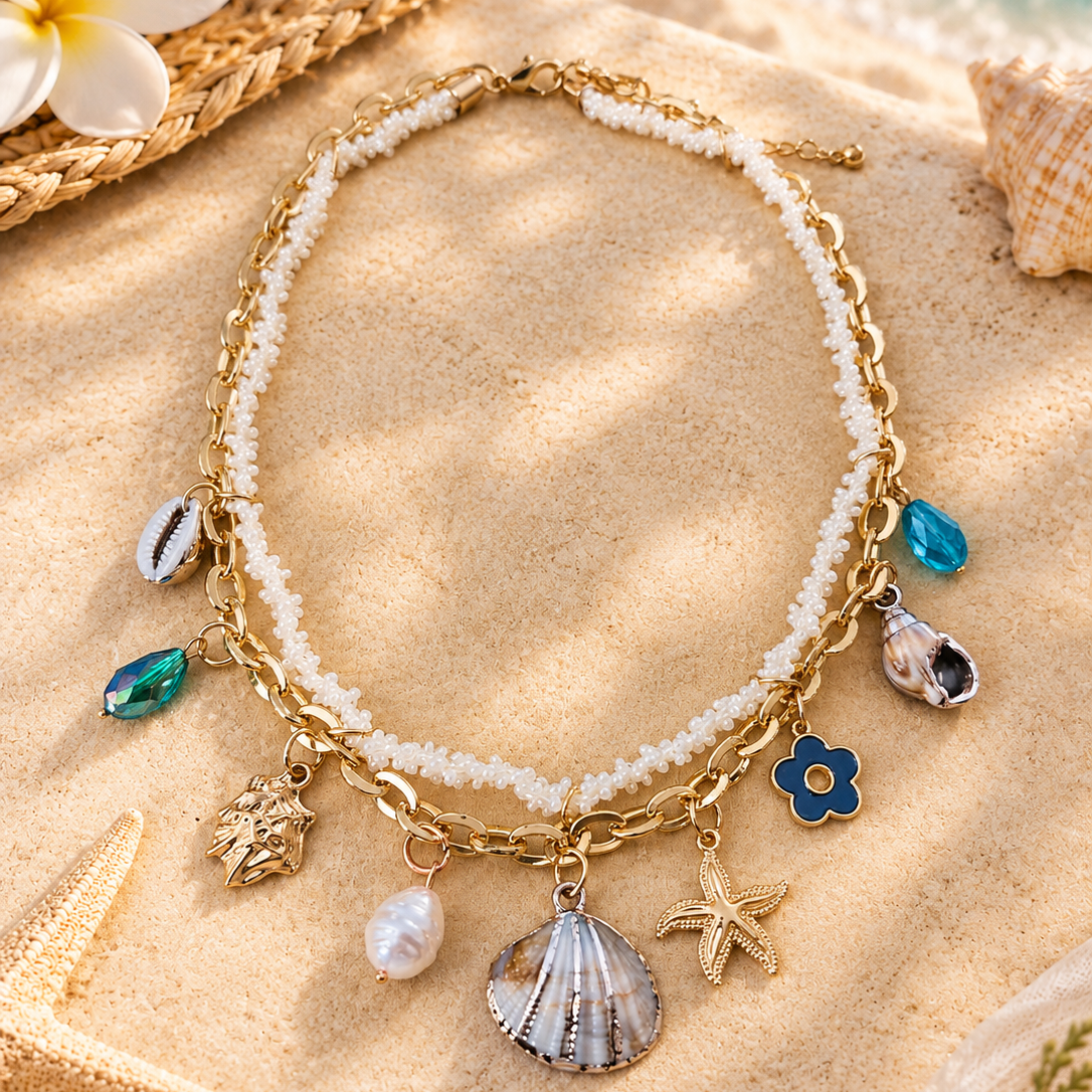 Sun & Sea Neckpiece – 18K Gold Plated