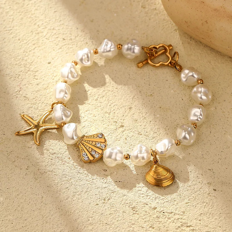 Shellora Bracelet- 18 K Gold Plated
