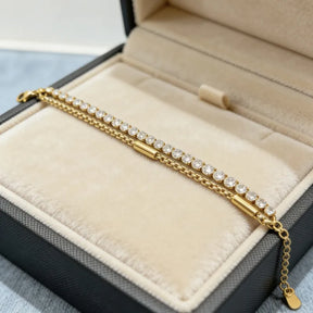 Tennis Charm Bracelet – 18K Gold Plated