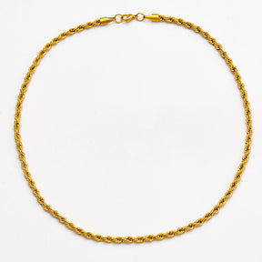 Twisted Rope Chain- 18K Gold Plated