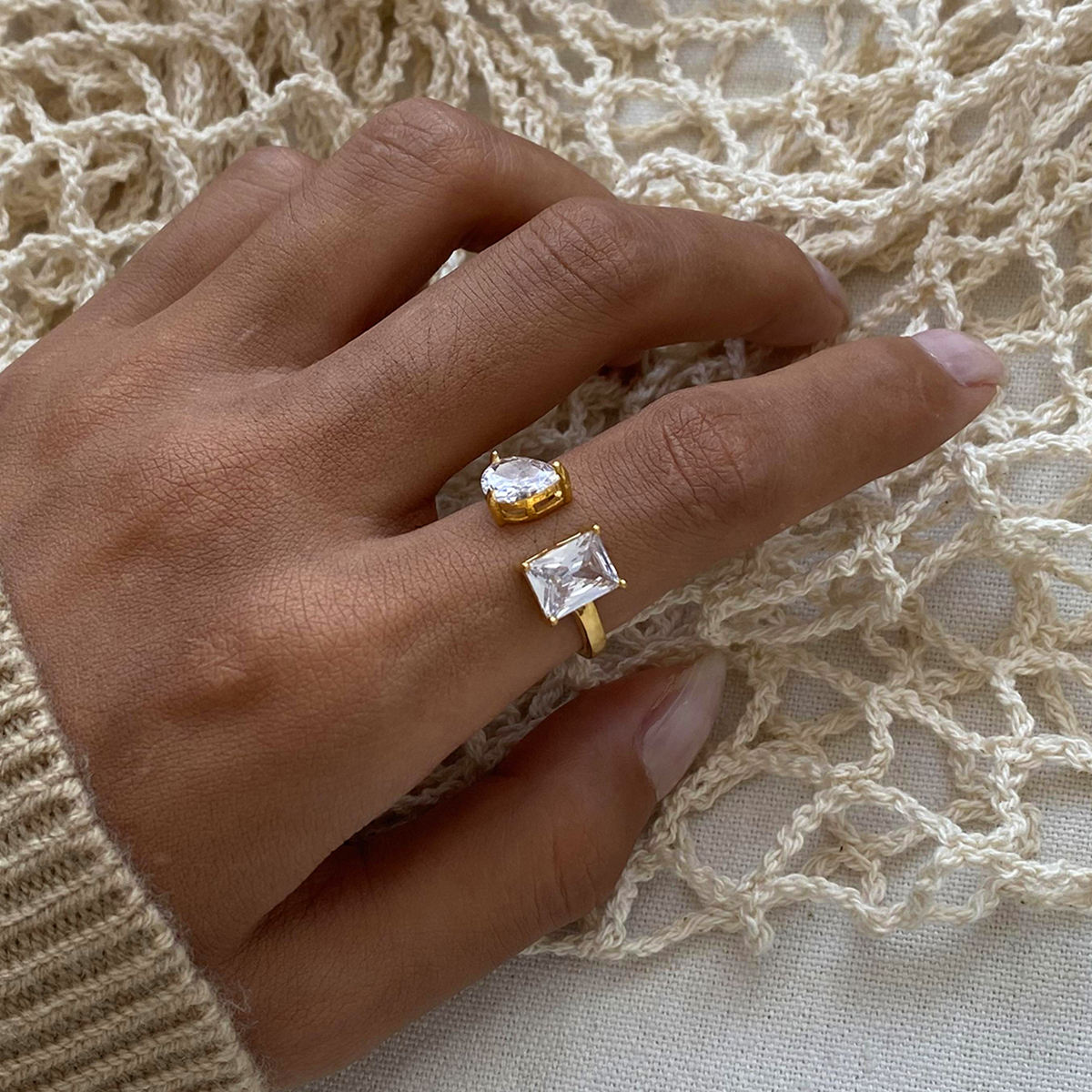 Diora Ring- 18 K Gold Plated (Adjustable)