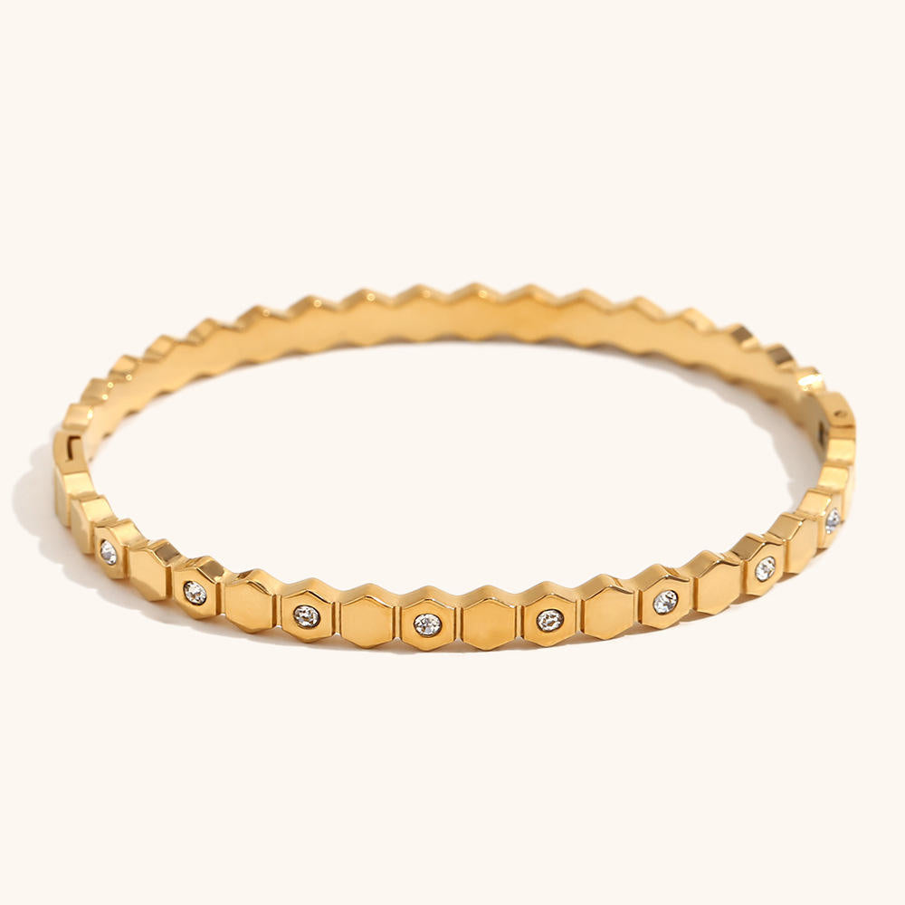 Aura Stone Bracelet - 18 K Gold Plated