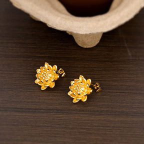 Lotus Earring - 18 K Gold Plated